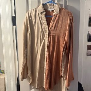 HYFVE Two-Tone Beige and Rust Blouse